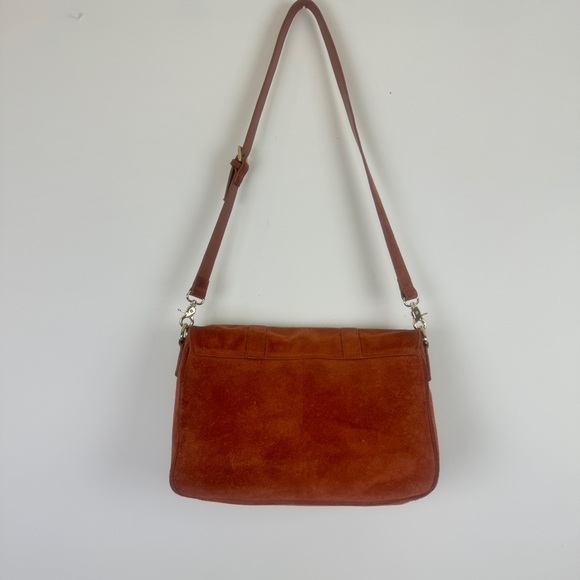 Women's Violetta Genuine Suede Messenger Bag Handbag Purse 13.5"x9"x4.5" Camel - Picture 6 of 16